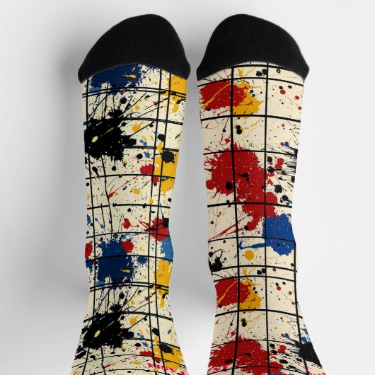 Coordinated Paint Splatter Set: Uniek Abstract Sokken (Top)