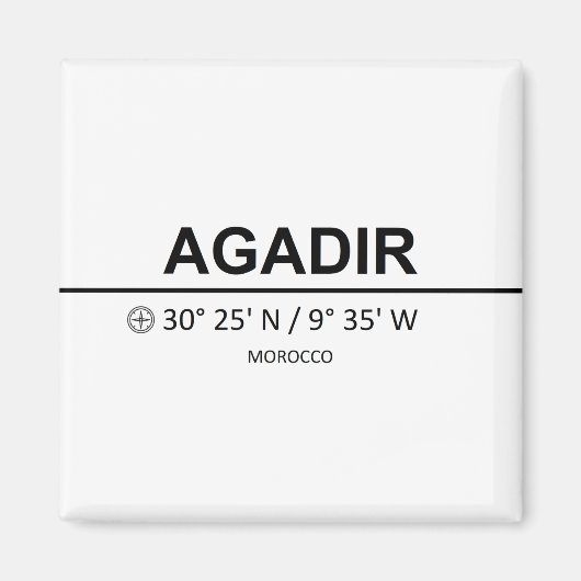 Coördinaten Agadir Magneet (Voorkant)