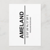 Coördinaten Ameland Briefkaart (Voorkant)