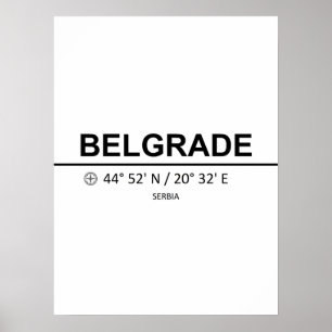 Coördinaten Belgrado Poster