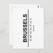 Coördinaten Brussel Briefkaart (Voorkant / Achterkant)