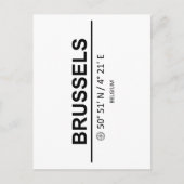 Coördinaten Brussel Briefkaart (Voorkant)