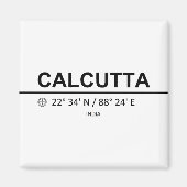 Coördinaten Calcutta Magneet (Voorkant)