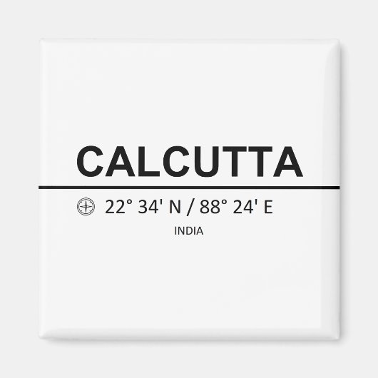 Coördinaten Calcutta Magneet (Voorkant)