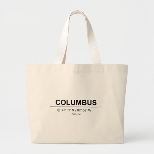 Coördinaten Columbus Grote Tote Bag (Voorkant)