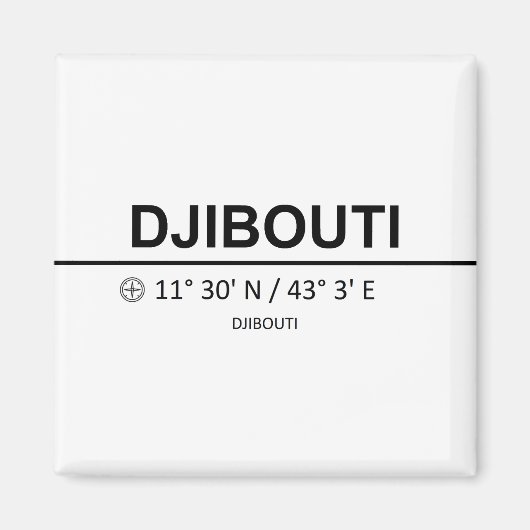 Coördinaten Djibouti Magneet (Voorkant)