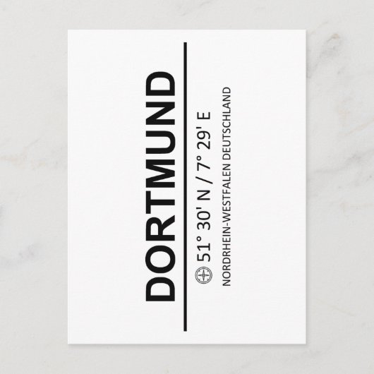 Coördinaten Dortmund Briefkaart (Voorkant)