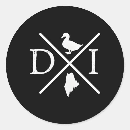 Coördinaten Drakes Island Ronde Sticker (Voorkant)