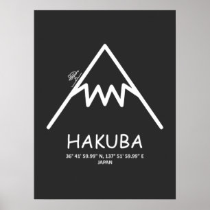 Coördinaten Hakuba Japan Poster
