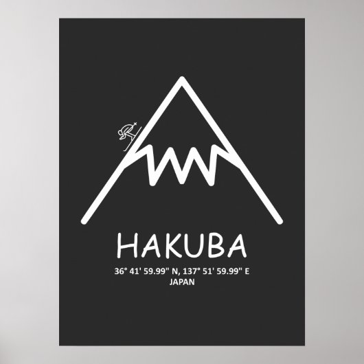 Coördinaten Hakuba Japan Poster (Voorkant)
