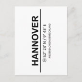 Coördinaten Hannover Briefkaart (Voorkant)