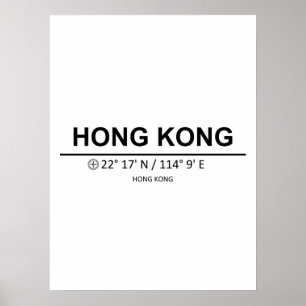 Coördinaten Hongkong Poster