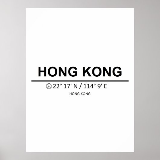 Coördinaten Hongkong Poster (Voorkant)
