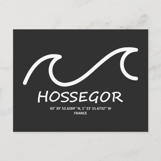 Coördinaten Hossegor Feestdagenkaart (Voorkant)