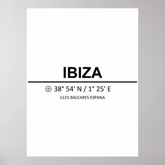 Coördinaten Ibiza Poster (Voorkant)
