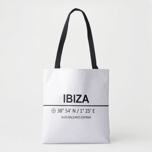 Coördinaten Ibiza Tote Bag (Voorkant)