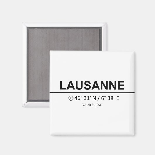Coördinaten Lausanne Magneet (Voorkant / Achterkant)