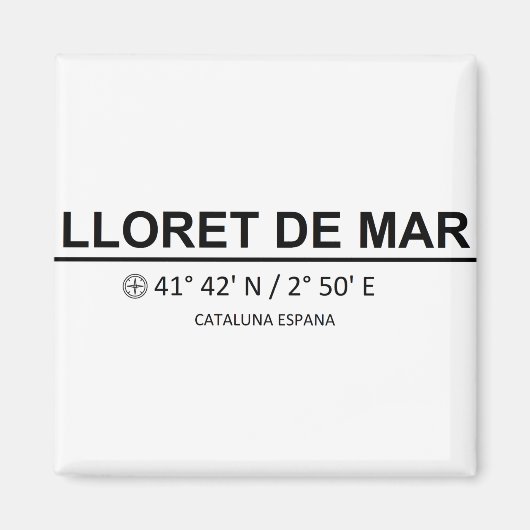 Coördinaten Lloret de Mar Magneet (Voorkant)
