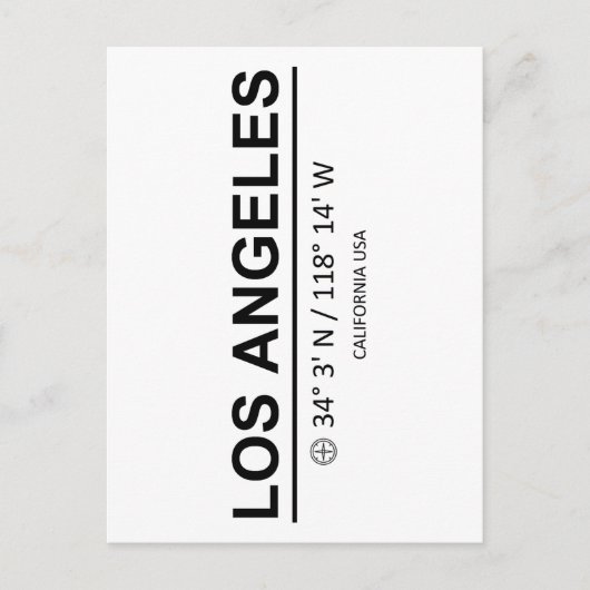 Coördinaten Los Angeles Briefkaart (Voorkant)