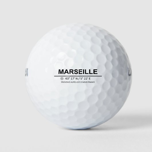 Coördinaten Marseille Golfballen (Voorkant)