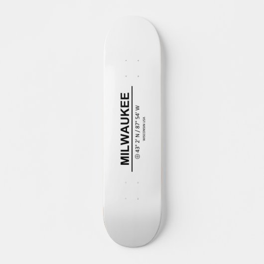 Coördinaten Milwaukee Persoonlijk Skateboard (Voorkant)