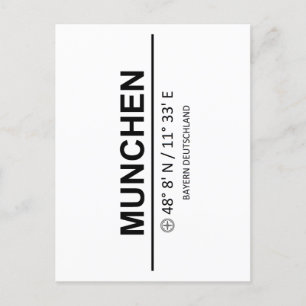 Coördinaten Munchen Briefkaart