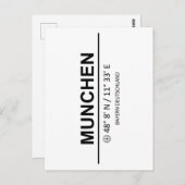 Coördinaten Munchen Briefkaart (Voorkant / Achterkant)