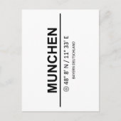 Coördinaten Munchen Briefkaart (Voorkant)