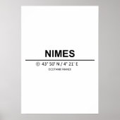 Coördinaten Nimes Poster (Voorkant)
