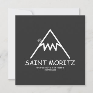 Coördinaten Saint Moritz Zwitserland Feestdagenkaart