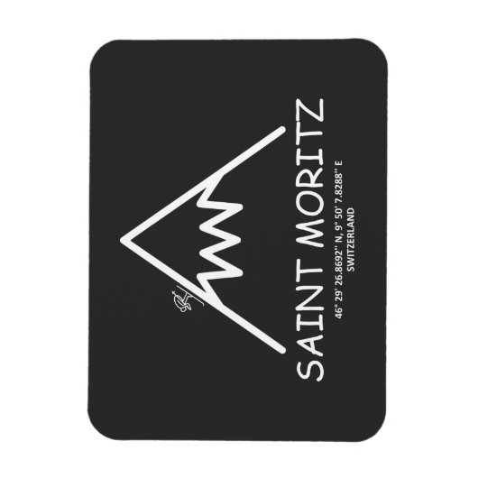 Coördinaten Saint Moritz Zwitserland Magneet (Verticaal)