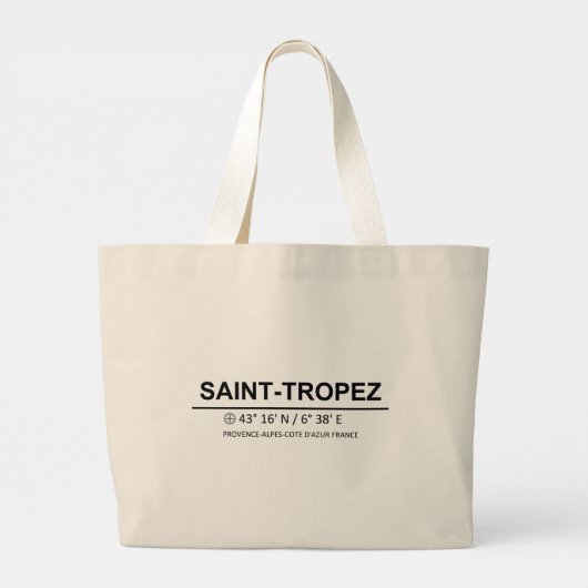 Coördinaten Saint Tropez Grote Tote Bag (Achterkant)