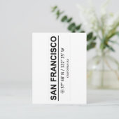 Coördinaten San Francisco Briefkaart (Staand voorkant)