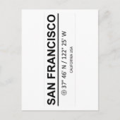Coördinaten San Francisco Briefkaart (Voorkant)