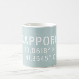 Coördinaten Sapporo Latitude en Lengtegraad Koffiemok