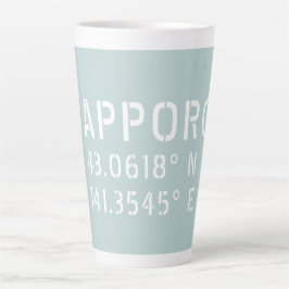 Coördinaten Sapporo Latitude en Lengtegraad Latte Mok