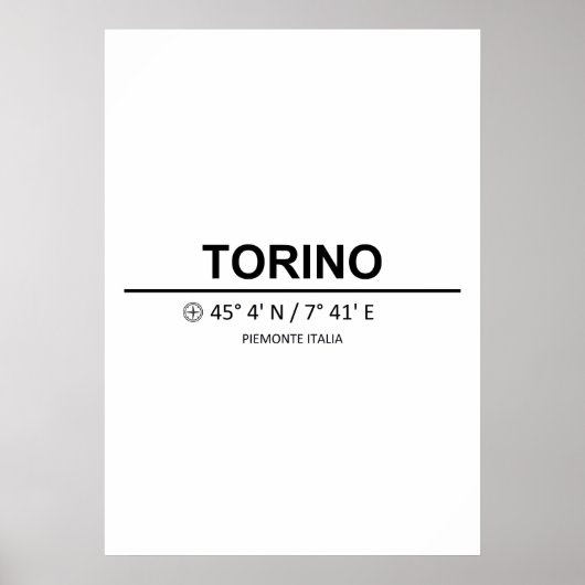 Coördinaten Torino Poster (Voorkant)