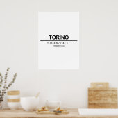 Coördinaten Torino Poster (Keuken)