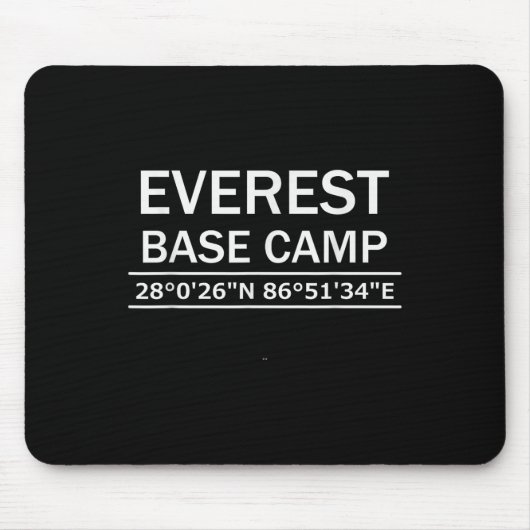 Coördinaten van het basiskamp van de Mt Everest Muismat (Voorkant)