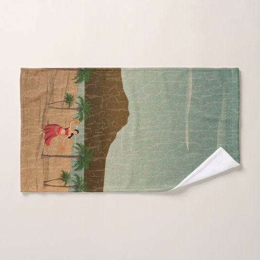 Coördinaten van het Hawaiiaanse  Briefkaart Hula G Bad Handdoek (Handdoek)