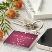 Coördinaten van Liefde Luxe Trouwgeschenk Sleutelhanger (Voorkant Rechts)