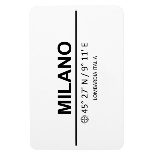 Coördinaten van Milano Magneet (Verticaal)