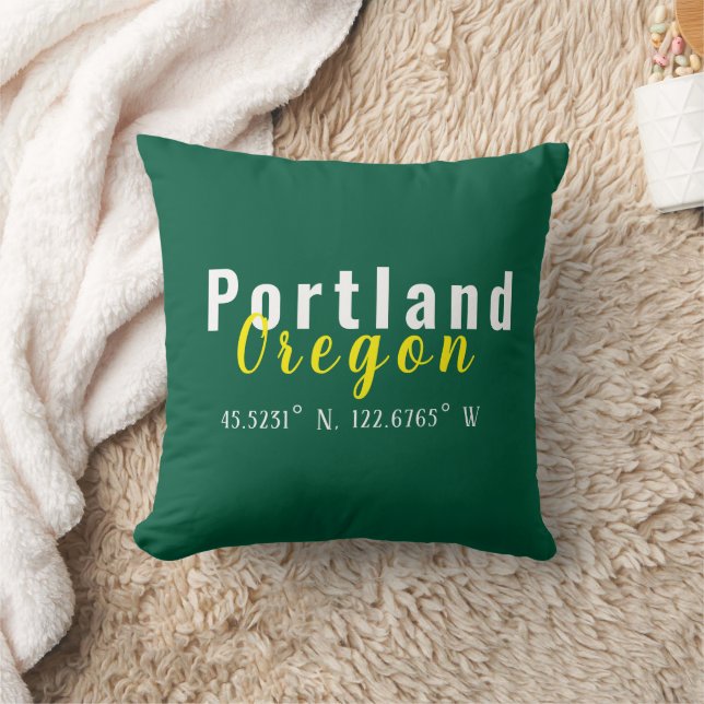 coördinaten van Portland Oregon Kussen (Deken)