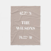 Coördinaten voor aangepaste familienaam fleece deken (Voorkant)