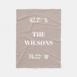 Coördinaten voor aangepaste familienaam fleece deken