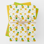 Coördinaten voor ananas geïnspireerd ompakken inpakpapier vel (In situ)