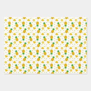 Coördinaten voor ananas geïnspireerd ompakken inpakpapier vel