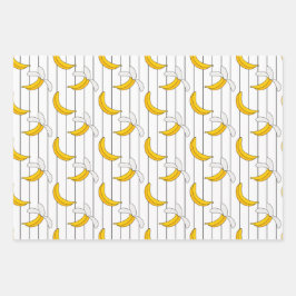 Coördinaten voor door bananen geïnspireerd omloopp inpakpapier vel