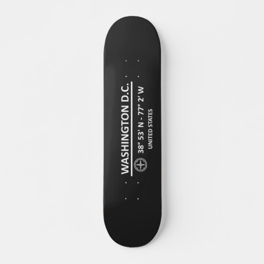 Coördinaten Washington D.C. Persoonlijk Skateboard (Voorkant)