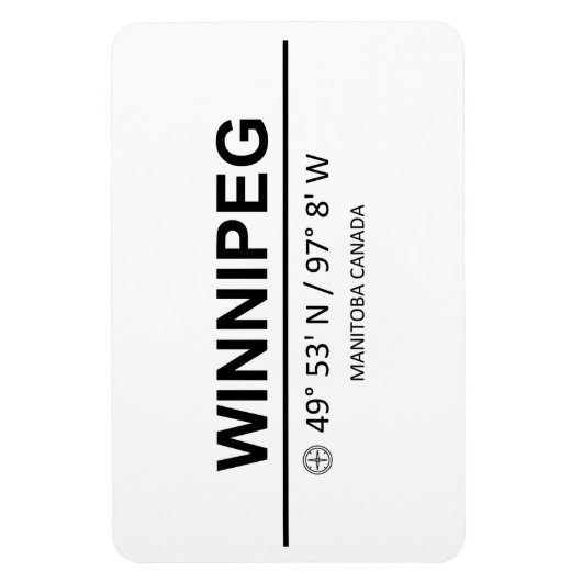 Coördinaten Winnipeg Magneet (Verticaal)